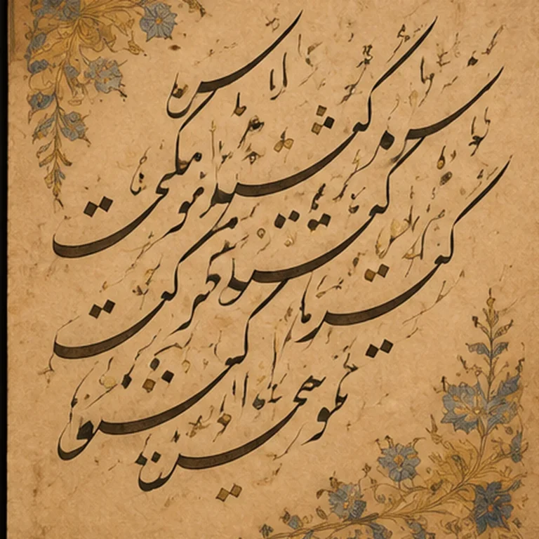 Eğimli satır akışına sahip ta‘lik/nesta‘lik kıta düzeni.