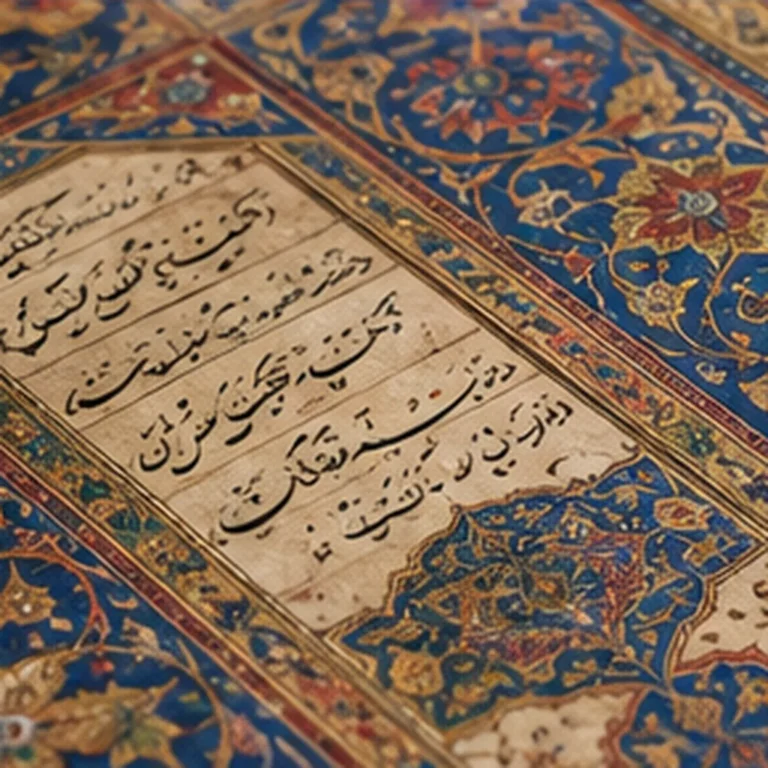 Tezhipli çerçeve içinde yazı alanının düzenlendiği hilye veya kıta örneği.