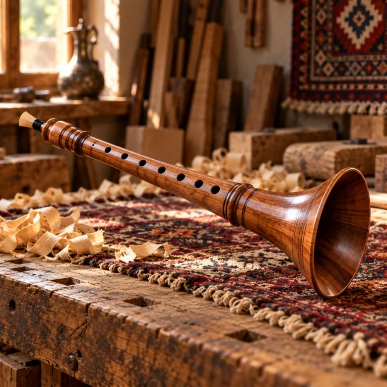 Konik gövdeli nefesli çalgı örneği.
