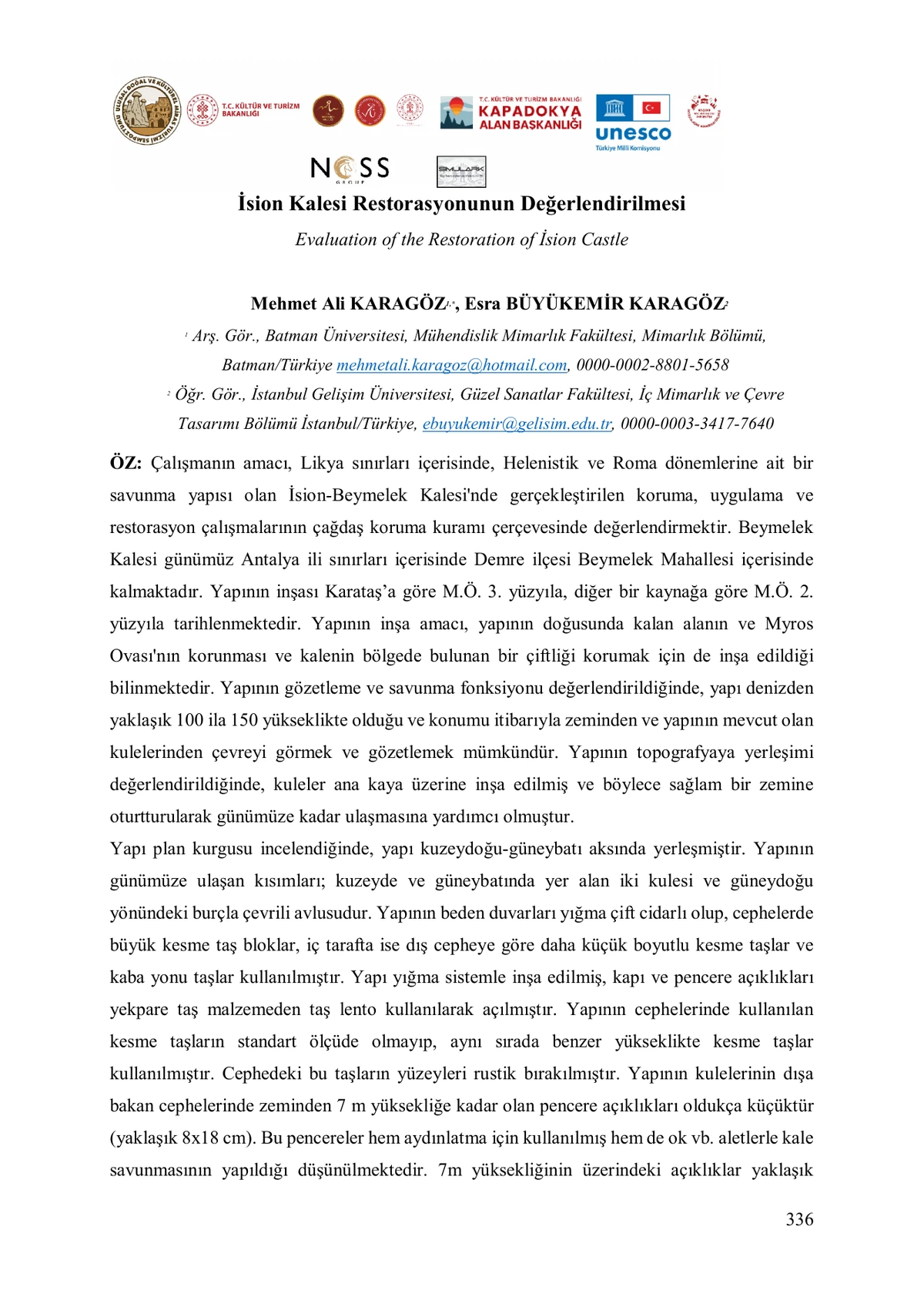 İsion Kalesi Restorasyonunun Değerlendirilmesi