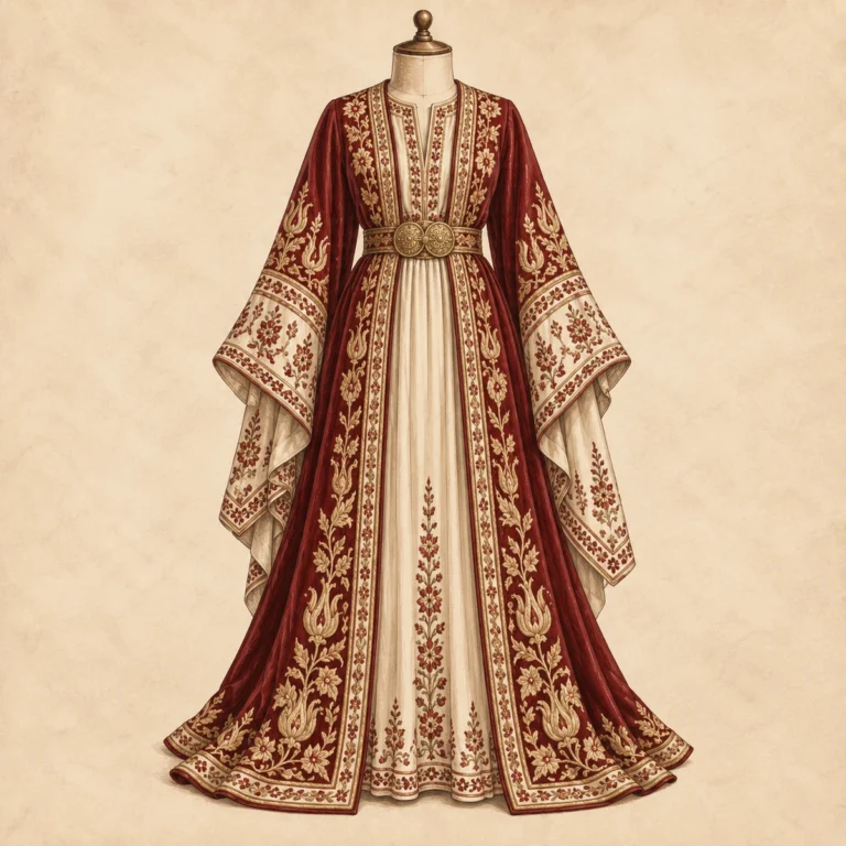 Kaftan için nötr fonda, insan figürü içermeyen temsilî AES ürün görseli.