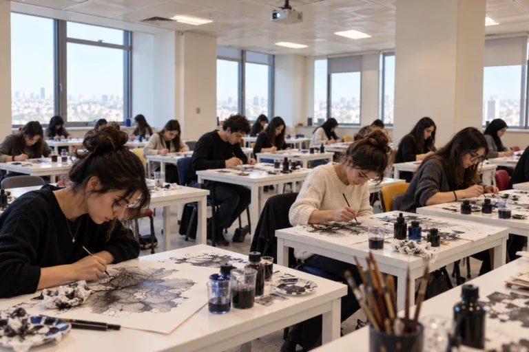 İstanbul Gelişim Üniversitesi J Blok Çizim Atölyesi'nde gerçekleştirilen Lavi Atölyesi'nden görünüm 2