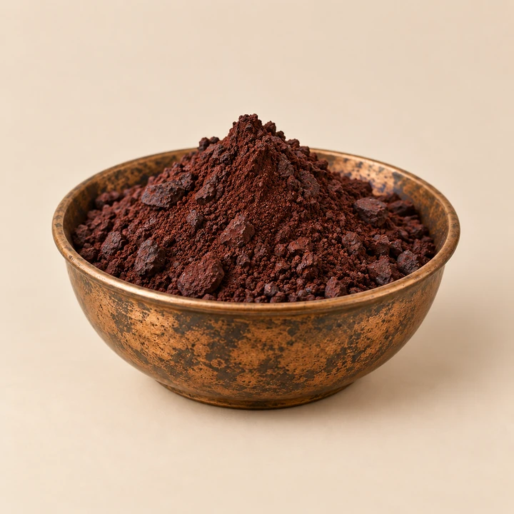 Açık sıcak fonda mineral ve demir esaslı pigment.