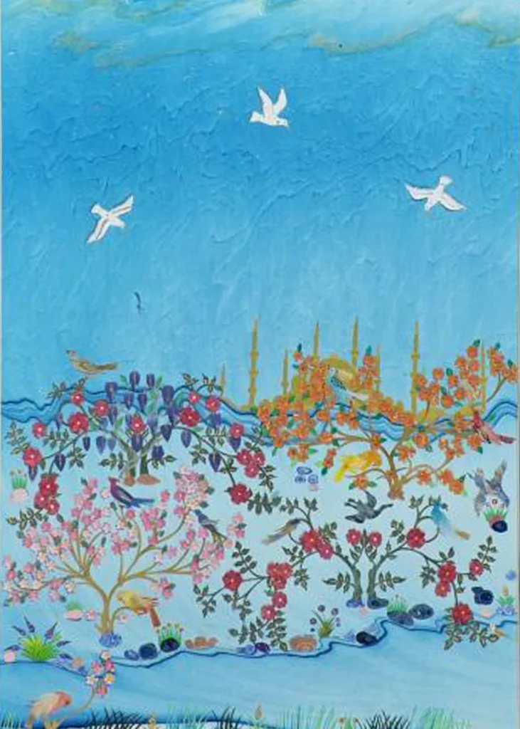 Kuşlu Bahar Peyzajı